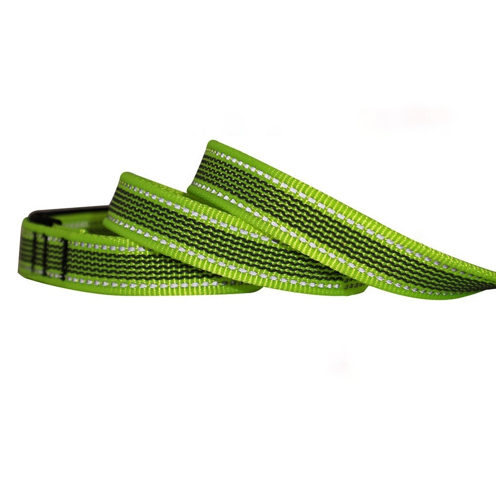 JMT-328266 Reflective Nylon Non-Slip Pet Traction Rope in Orange and Green - Available in Multiple Lengths