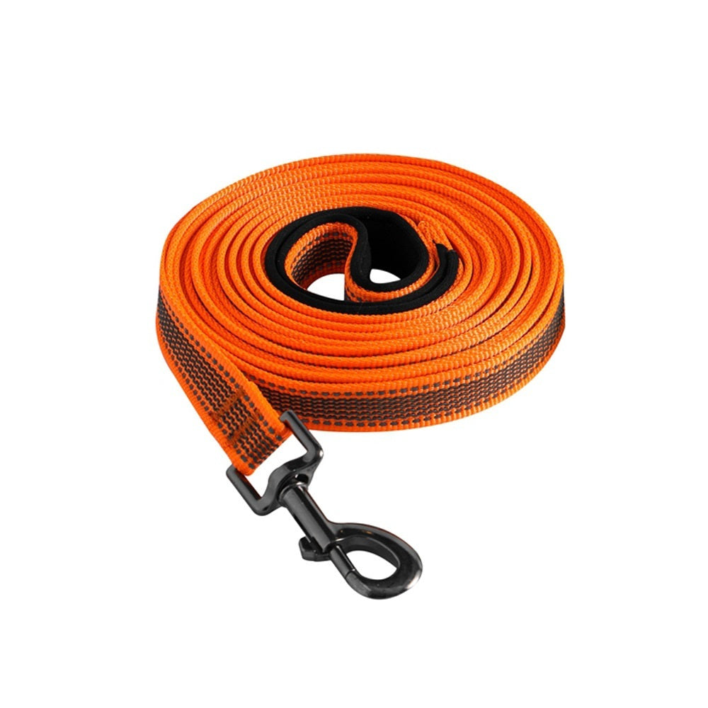 JMT-328266 Reflective Nylon Non-Slip Pet Traction Rope in Orange and Green - Available in Multiple Lengths