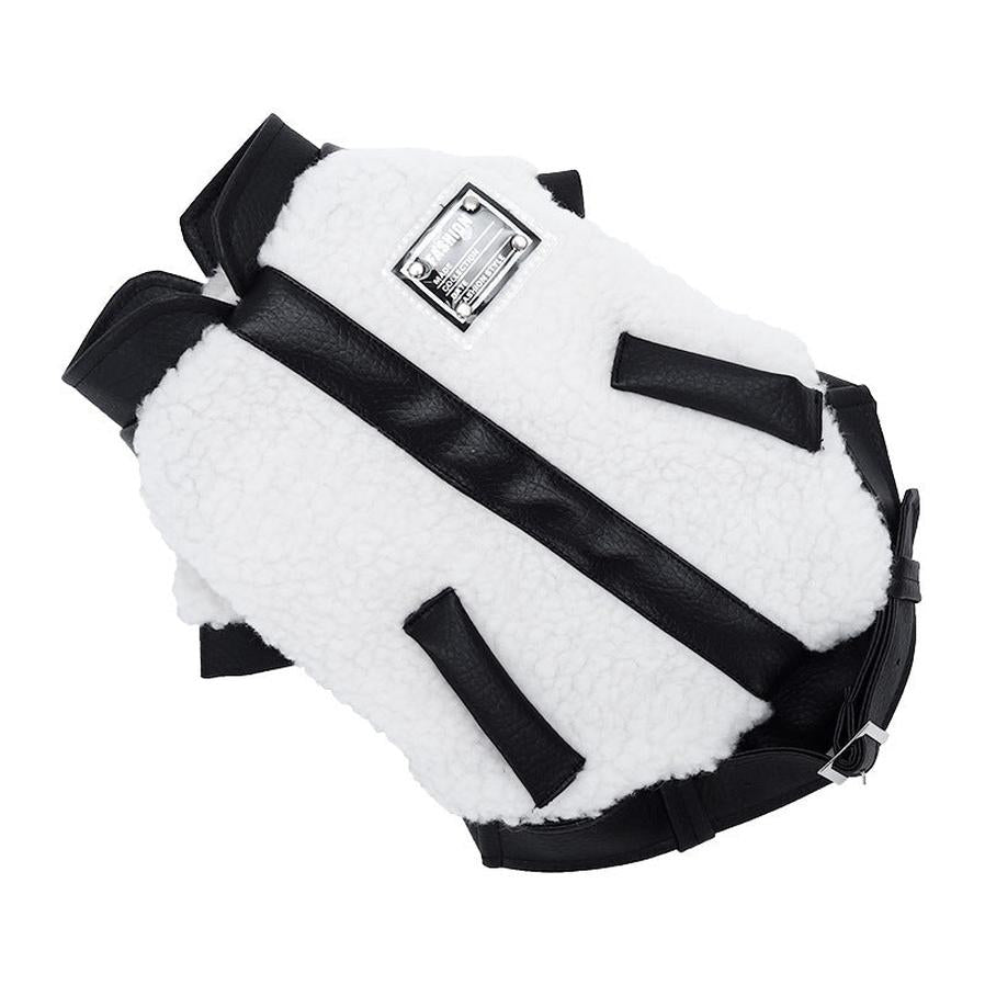 JMT-328394 Warm Autumn and Winter Puppy Clothes - Motorcycle Style Stitching Lamb Wool Jacket, XS to M Sizes Available