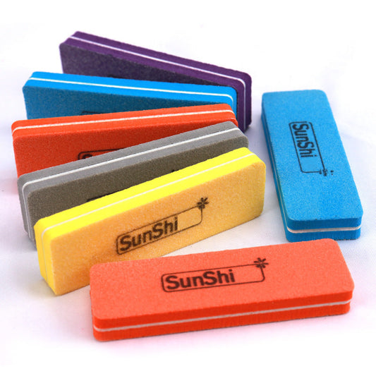 JMT-329226 Mini Sponge Nail File for Short Square Manicures - No Sand Shedding, Multiple Colors Available