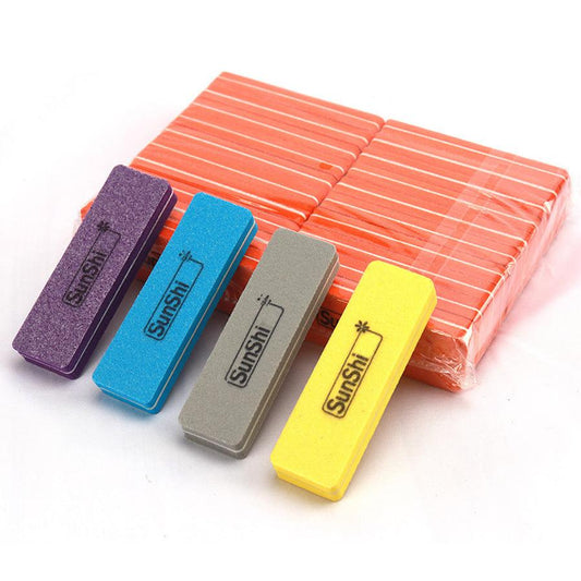 JMT-329226 Mini Sponge Nail File for Short Square Manicures - No Sand Shedding, Multiple Colors Available