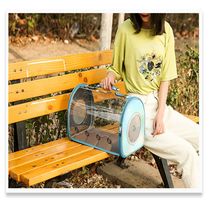 JMT-329418 Transparent Pet Carrier with Travel-Friendly Design