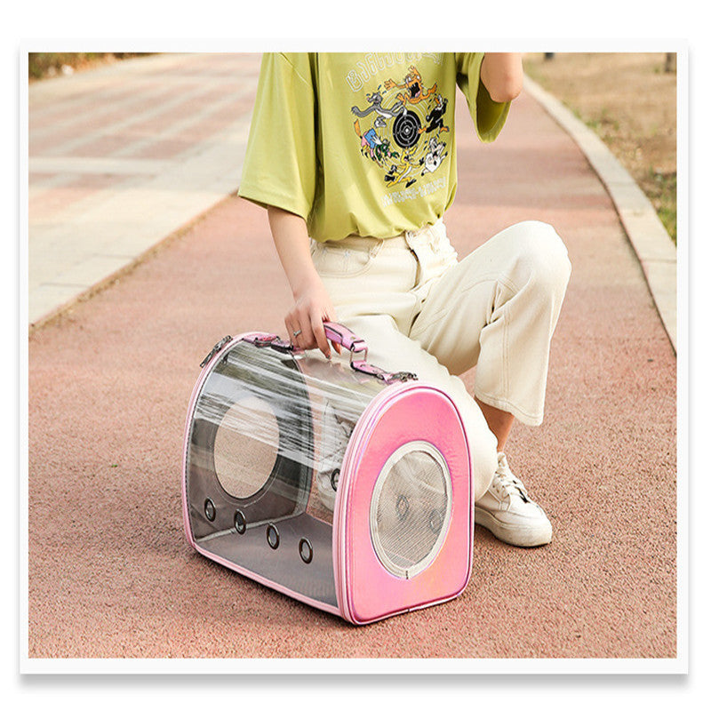 JMT-329418 Transparent Pet Carrier with Travel-Friendly Design