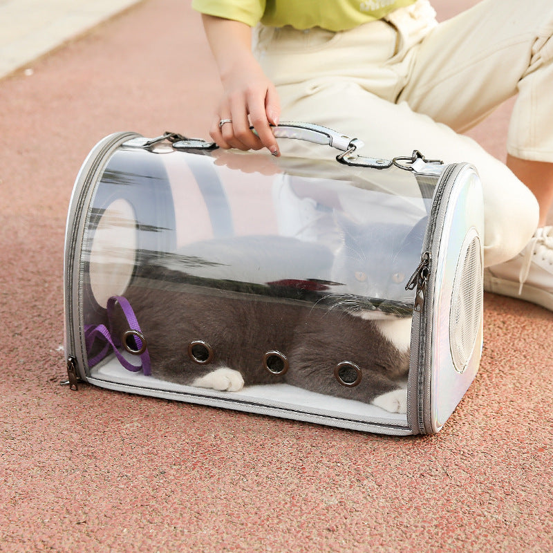 JMT-329418 Transparent Pet Carrier with Travel-Friendly Design