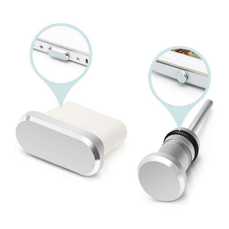 JMT-330250 Dust Plug for Mobile Phone Earphone and Charging Ports - Alloy Design in Cool Black, Space Silver, Rose Gold, and Local Gold