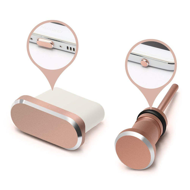 JMT-330250 Dust Plug for Mobile Phone Earphone and Charging Ports - Alloy Design in Cool Black, Space Silver, Rose Gold, and Local Gold