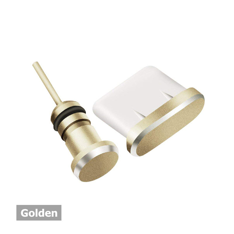 JMT-330250 Dust Plug for Mobile Phone Earphone and Charging Ports - Alloy Design in Cool Black, Space Silver, Rose Gold, and Local Gold