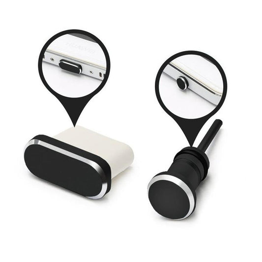 JMT-330250 Dust Plug for Mobile Phone Earphone and Charging Ports - Alloy Design in Cool Black, Space Silver, Rose Gold, and Local Gold