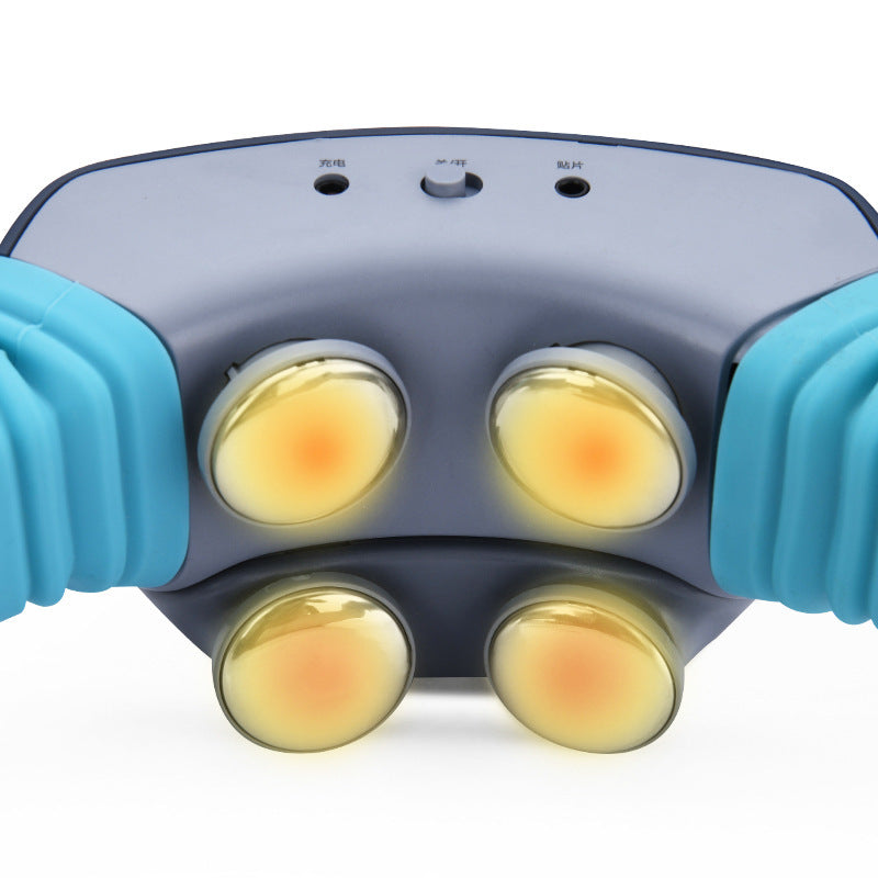 JMT-330378 Rechargeable Wireless Shoulder and Neck Massager with Remote Control - 3 Adjustable Gears and 4 Massage Heads