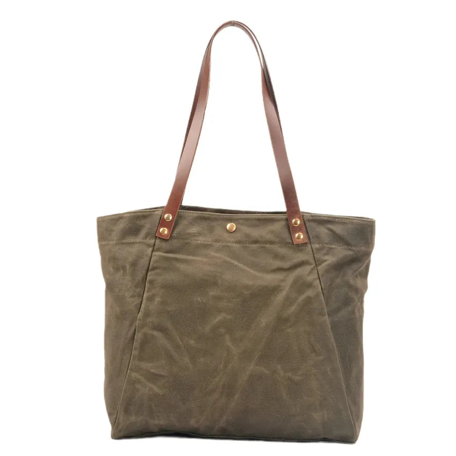 JMT-330762 Casual Unisex Shoulder Bag in Durable Waxed Canvas and Leather - Available in Multiple Colours