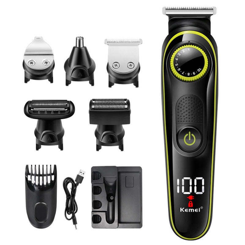 JMT-331466 Rechargeable 5-in-1 Household Electric Clippers with Multi-Cutter Heads and Accessories