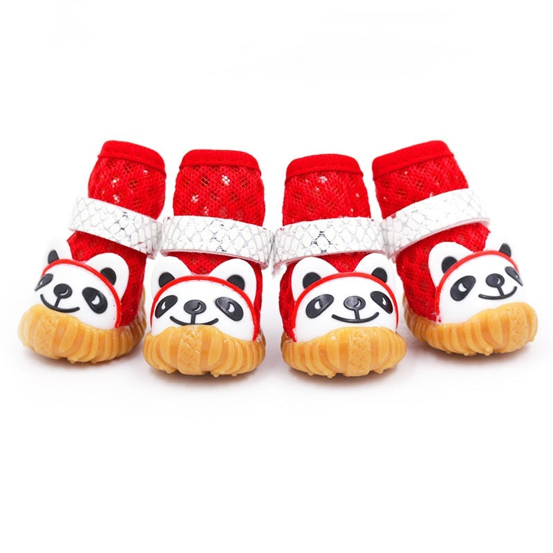 JMT-331850 Breathable Mesh Dog Shoes - Soft and Stylish Footwear for Small to Medium Dogs - Available in Red, Blue, and Pink