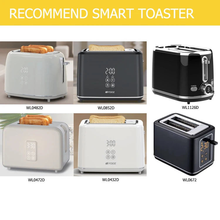 JMT-332170 Sleek 2-Slice Plastic Toaster for French Bread - White Finish