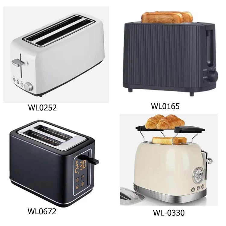 JMT-332170 Sleek 2-Slice Plastic Toaster for French Bread - White Finish