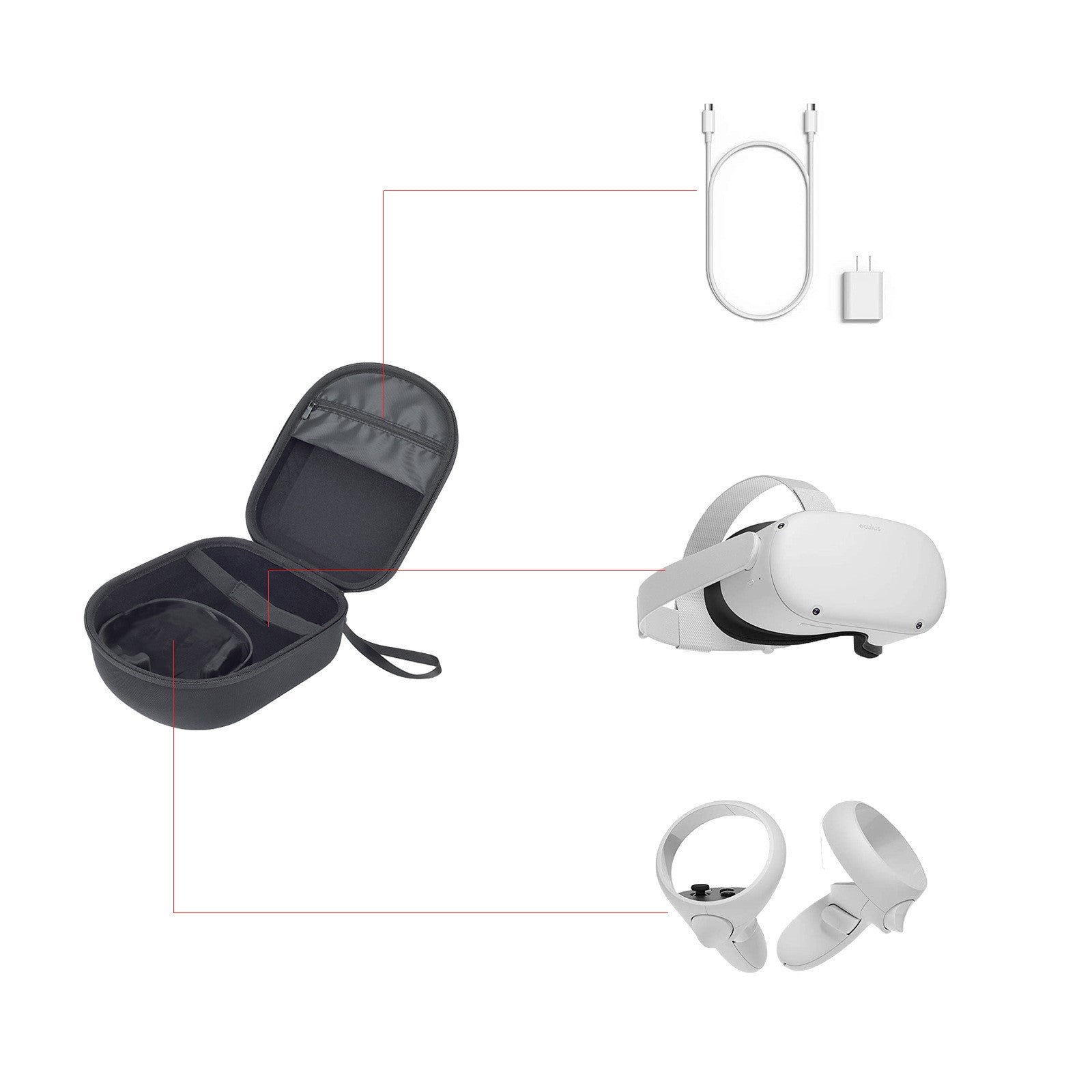 JMT-332554 Compact Storage Bag for Oculus Quest / Quest 2 VR System - Lightweight Carrying Case