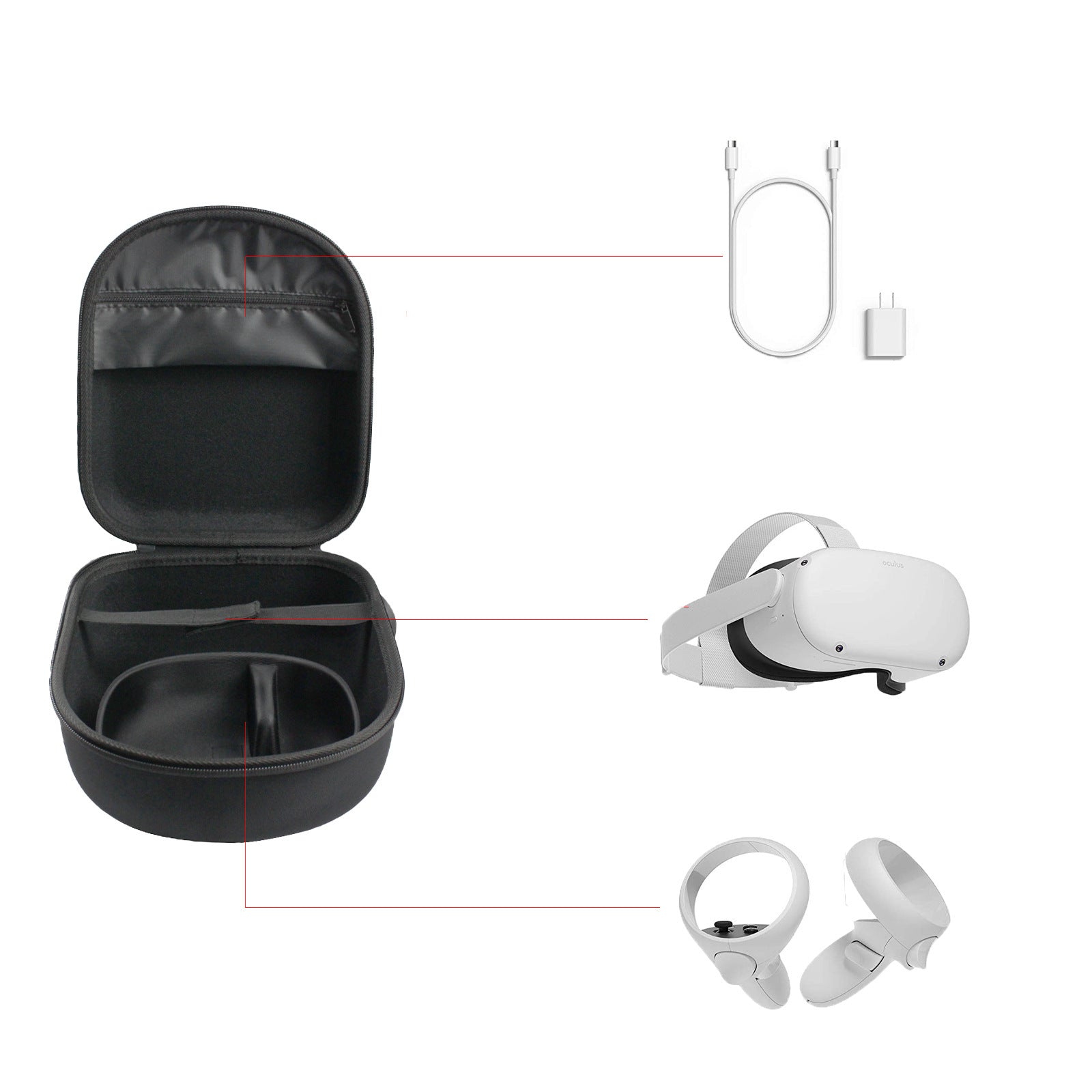 JMT-332554 Compact Storage Bag for Oculus Quest / Quest 2 VR System - Lightweight Carrying Case