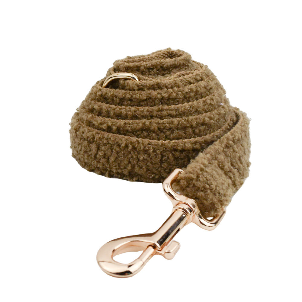 JMT-332554 Pet Necklet Set with Collar, Leash, Bow, and Vest - Brown 3-Piece and 4-Piece Options Available