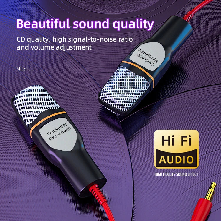 JMT-333194 Professional Condenser Microphone with 3.5mm Connector for Desktop Recording and Streaming