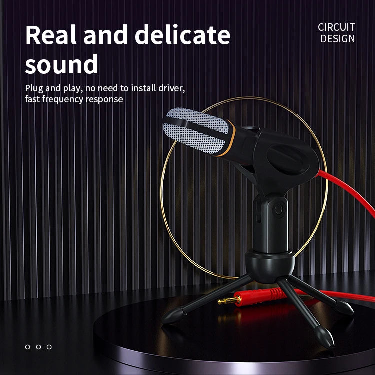 JMT-333194 Professional Condenser Microphone with 3.5mm Connector for Desktop Recording and Streaming