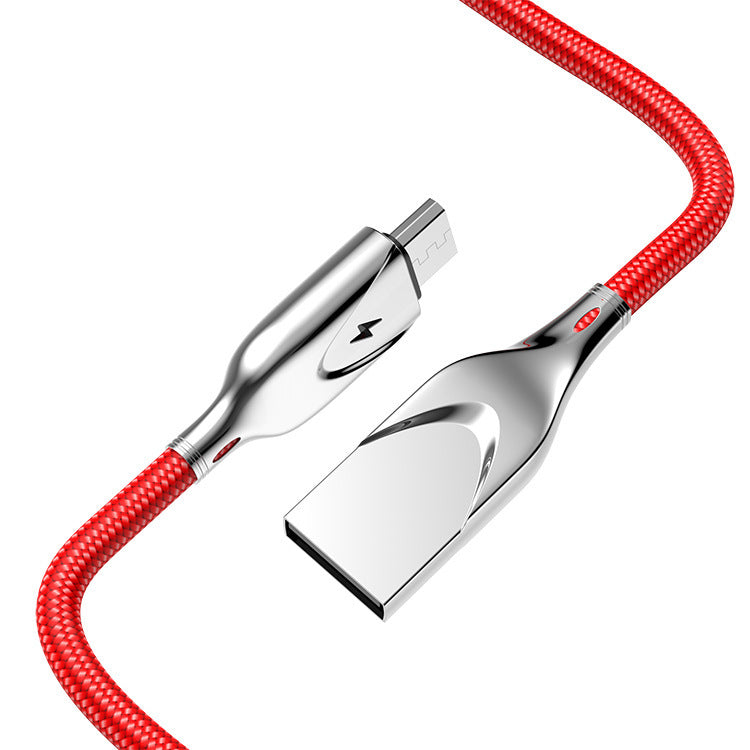 JMT-333706 Zinc Alloy Cloth Braided Data Cable, 1m/2m Length, 5V/2.3A Fast Charging, USB Copper Pin