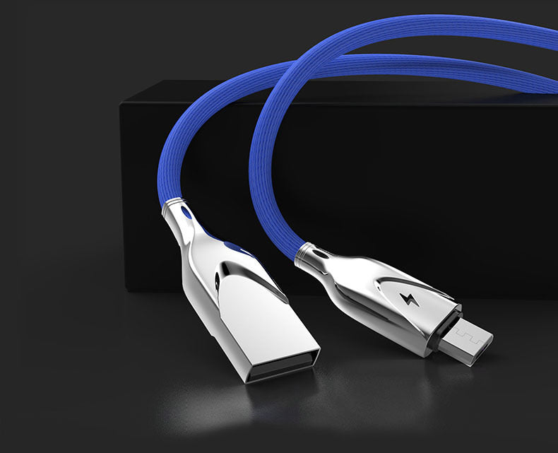 JMT-333706 Zinc Alloy Cloth Braided Data Cable, 1m/2m Length, 5V/2.3A Fast Charging, USB Copper Pin
