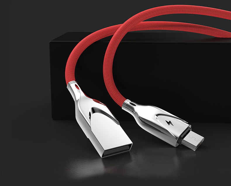 JMT-333706 Zinc Alloy Cloth Braided Data Cable, 1m/2m Length, 5V/2.3A Fast Charging, USB Copper Pin