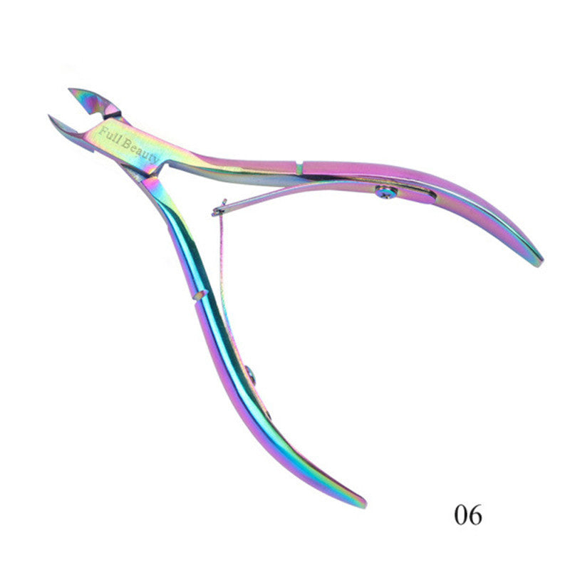 JMT-333834 Electroplated Nail Clippers with Dead Skin Fork Tweezers and Manicure Polishing Tool