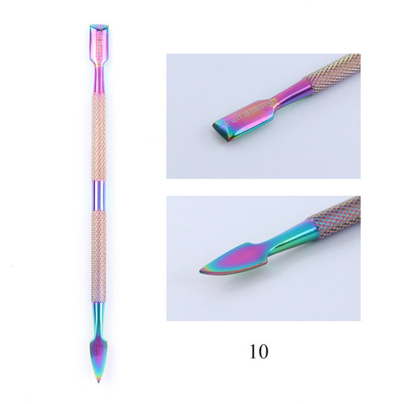 JMT-333834 Electroplated Nail Clippers with Dead Skin Fork Tweezers and Manicure Polishing Tool