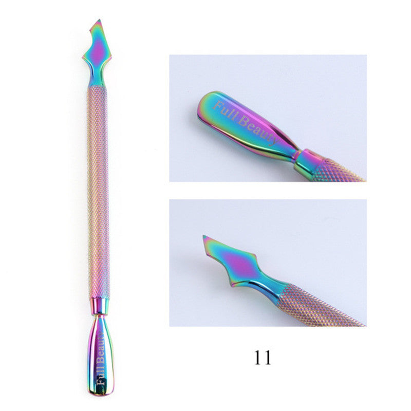 JMT-333834 Electroplated Nail Clippers with Dead Skin Fork Tweezers and Manicure Polishing Tool