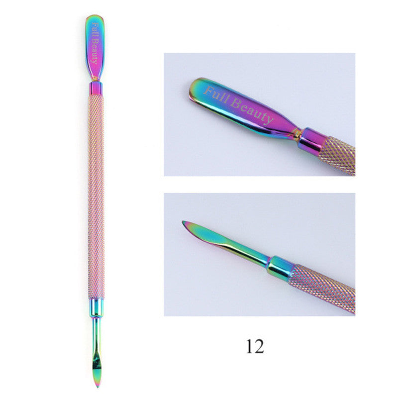 JMT-333834 Electroplated Nail Clippers with Dead Skin Fork Tweezers and Manicure Polishing Tool