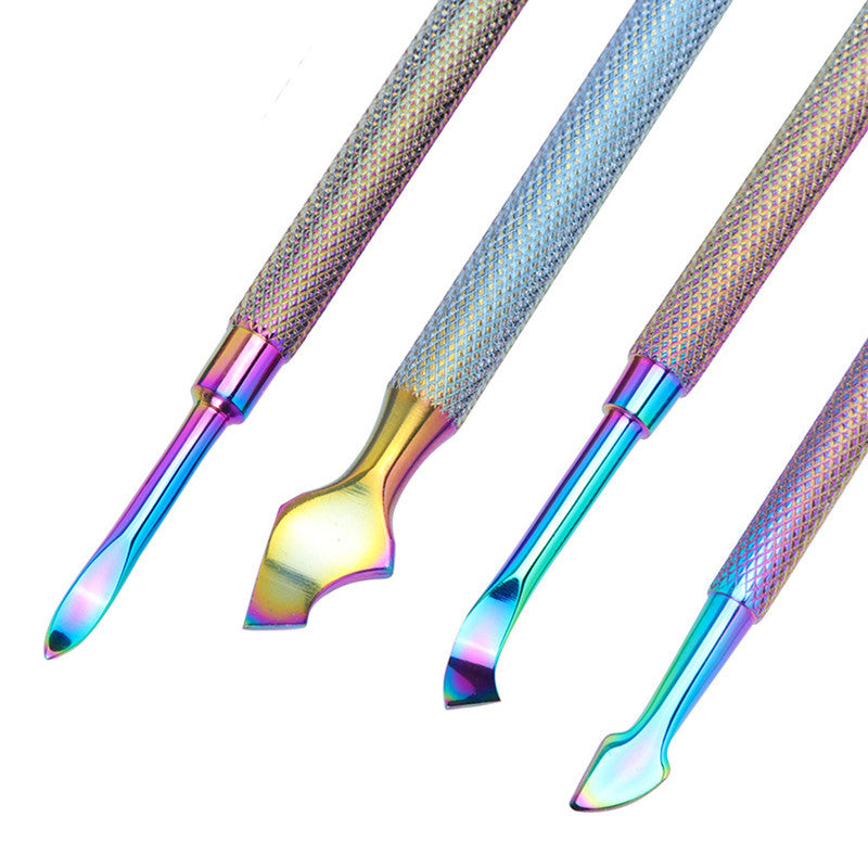 JMT-333834 Electroplated Nail Clippers with Dead Skin Fork Tweezers and Manicure Polishing Tool