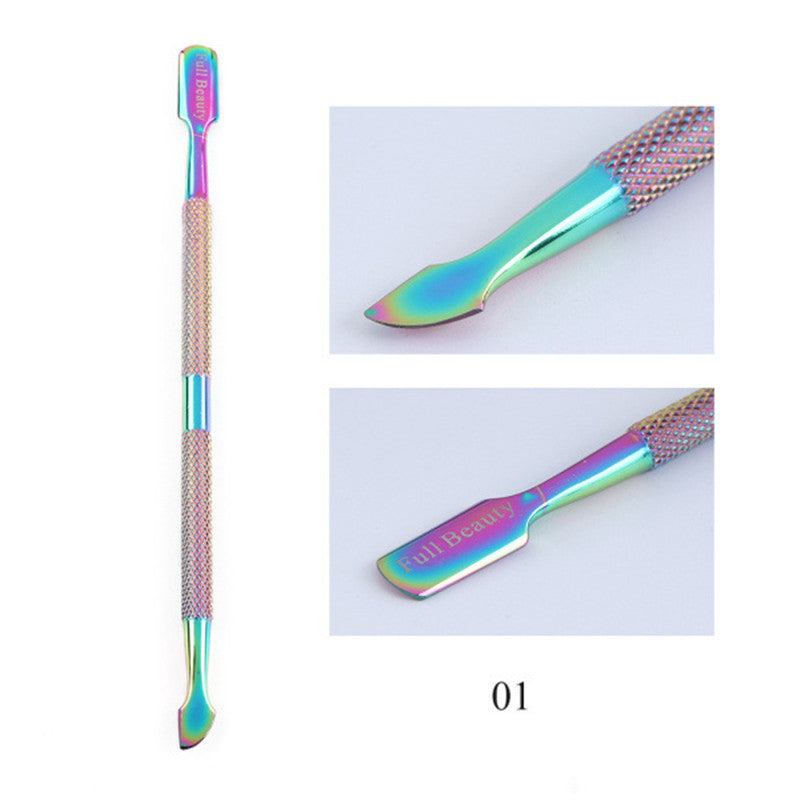 JMT-333834 Electroplated Nail Clippers with Dead Skin Fork Tweezers and Manicure Polishing Tool