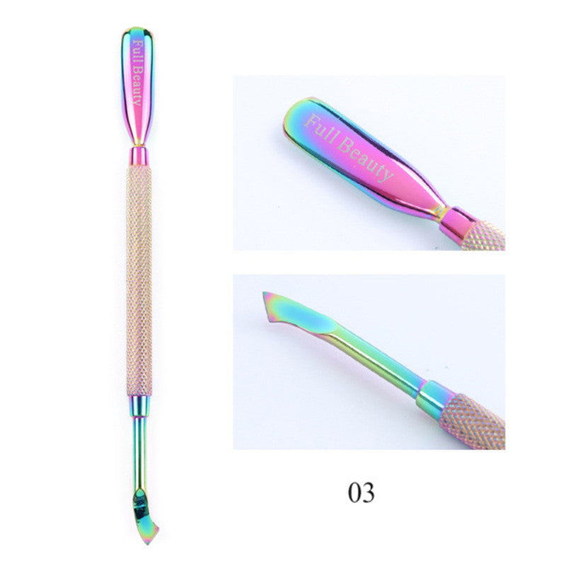 JMT-333834 Electroplated Nail Clippers with Dead Skin Fork Tweezers and Manicure Polishing Tool