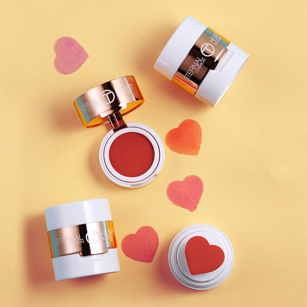 JMT-333962 Heart-Shaped Blush Cushion - Waterproof, Smooth Velvet Texture, 6ml