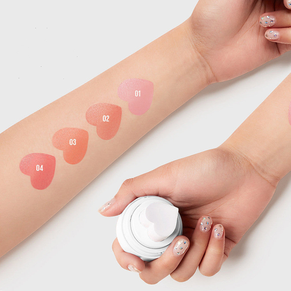 JMT-333962 Heart-Shaped Blush Cushion - Waterproof, Smooth Velvet Texture, 6ml
