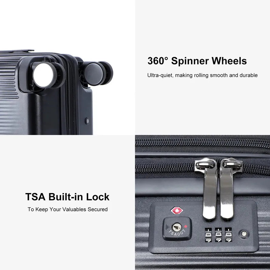 JMT-334090 Customisable Large Trolley Suitcase with Spinner Wheels, Durable ABS and PC Construction, Travel Luggage for Men