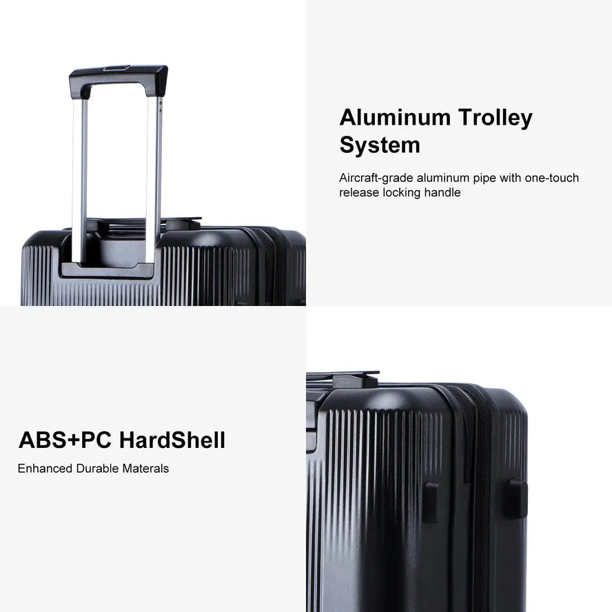 JMT-334090 Customisable Large Trolley Suitcase with Spinner Wheels, Durable ABS and PC Construction, Travel Luggage for Men