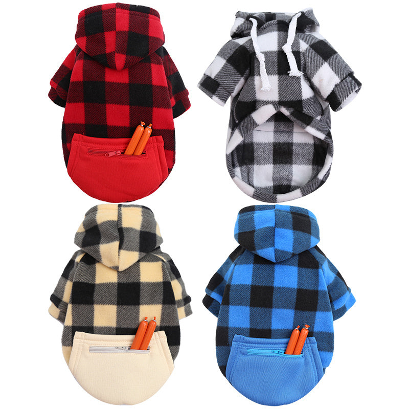 JMT-334154 Cozy Plaid Sweatshirt for Large Dogs – Available in Multiple Styles and Sizes