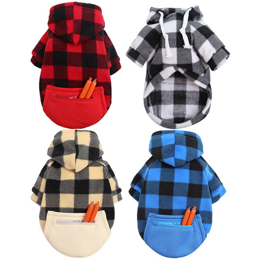 JMT-334154 Cozy Plaid Sweatshirt for Large Dogs – Available in Multiple Styles and Sizes