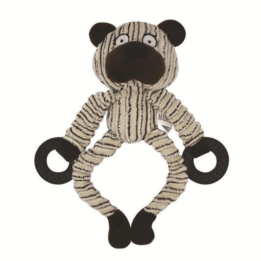 JMT-334346 Corduroy Pet Sounding Plush Toy with Three-Color Rubber Ring for Healthy Teeth