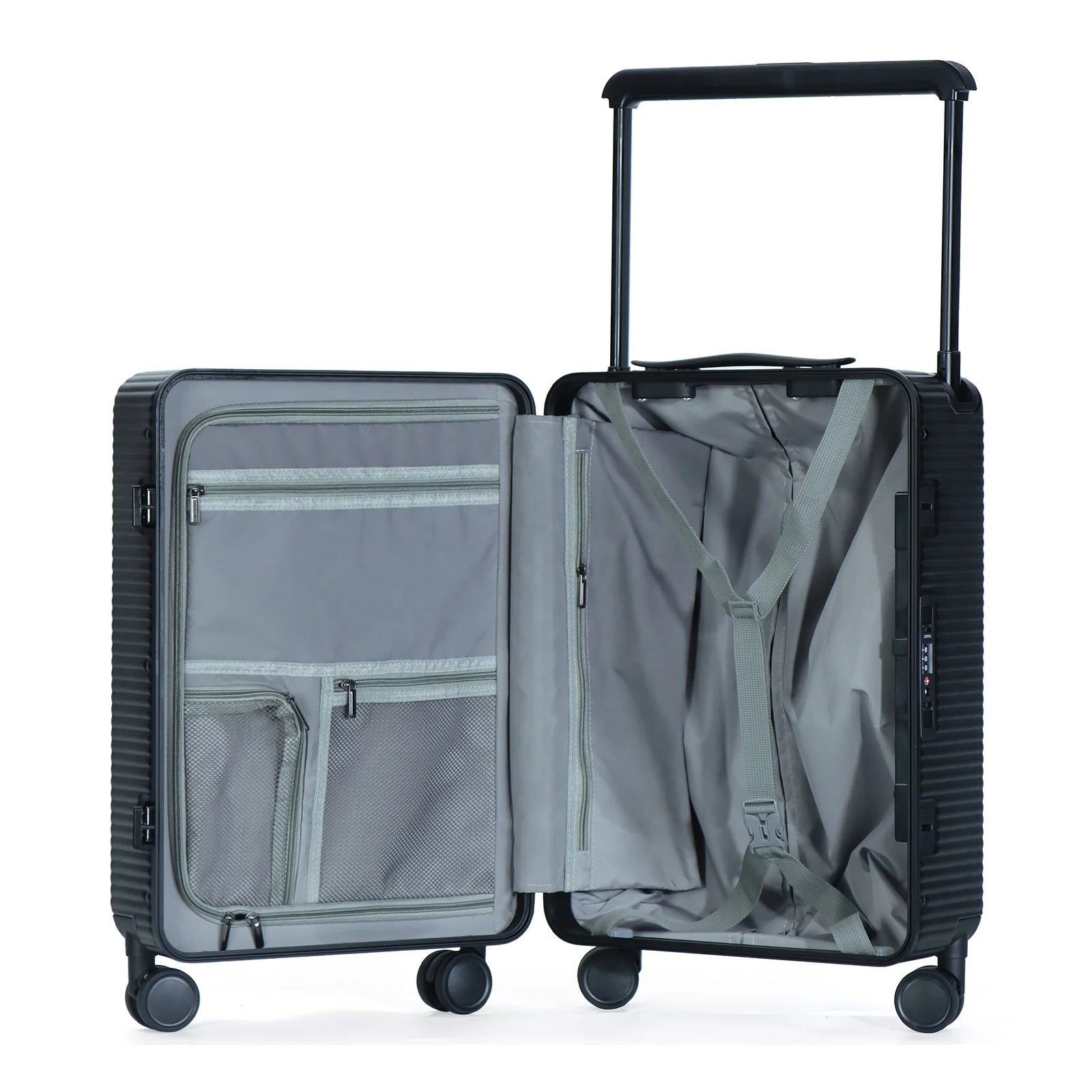 JMT-334410 Durable Hard Shell Aluminium Travel Trolley Case with Wide Handle