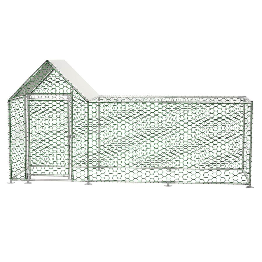 JMT-334538 Durable Metal Chicken Coop with Removable Cover - Walk-in Poultry Run for Chickens, Ducks, and Rabbits