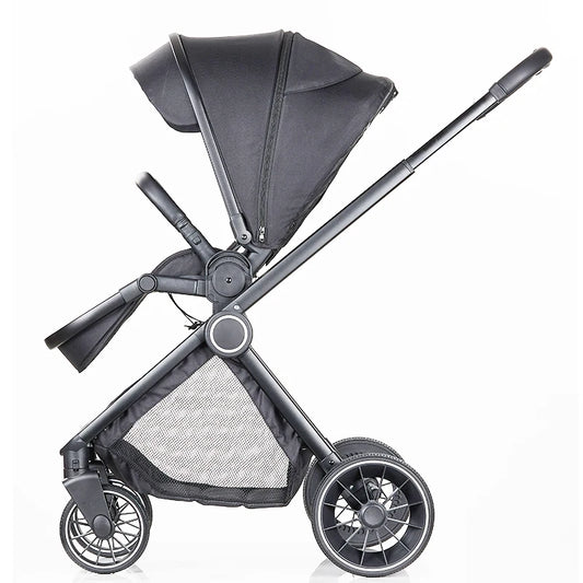 JMT-334666 Luxury High Landscape 3 in 1 Leather Baby Stroller with Car Seat and Large Wheels