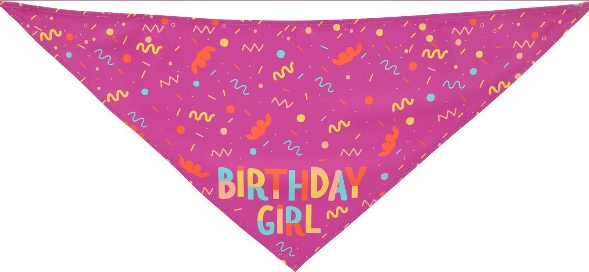JMT-334666 Pet Triangle Scarf with Washable Bone Design - Soft Cotton Polyester Fabric, Ideal for Dog Birthdays