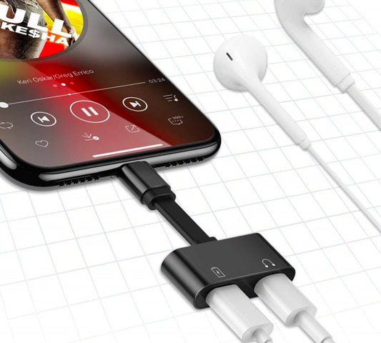 JMT-334858 Dual Function Lightning Adapter for Charging, Calling, and Listening to Music