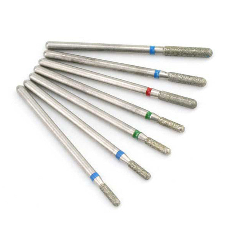 JMT-334986 Silver Tungsten Steel Nail Art Grinding Heads Set - 7 Diamond Polishing Tips for Nail Tools