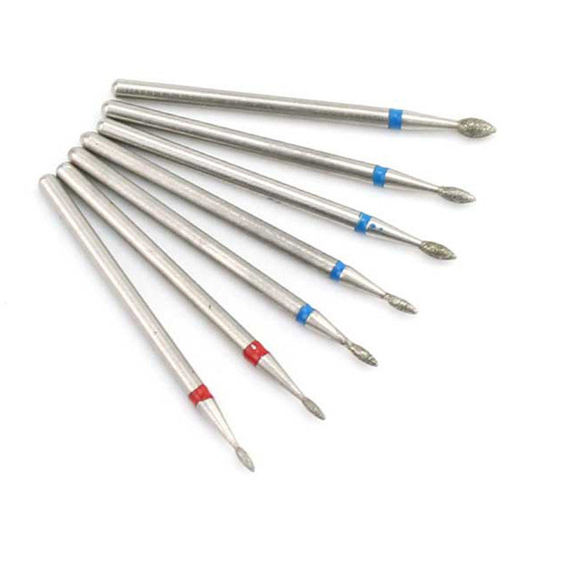 JMT-334986 Silver Tungsten Steel Nail Art Grinding Heads Set - 7 Diamond Polishing Tips for Nail Tools