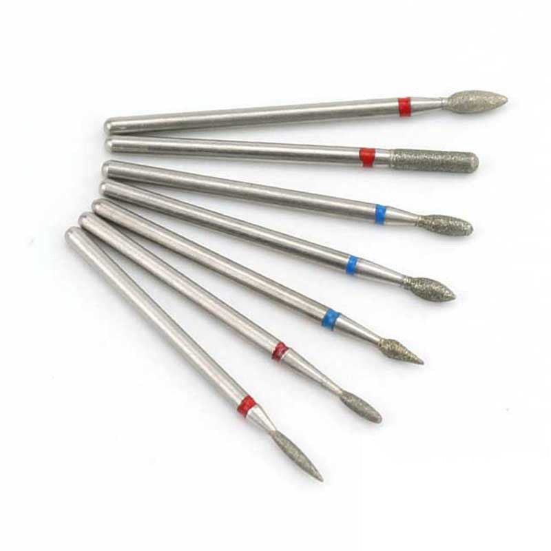JMT-334986 Silver Tungsten Steel Nail Art Grinding Heads Set - 7 Diamond Polishing Tips for Nail Tools
