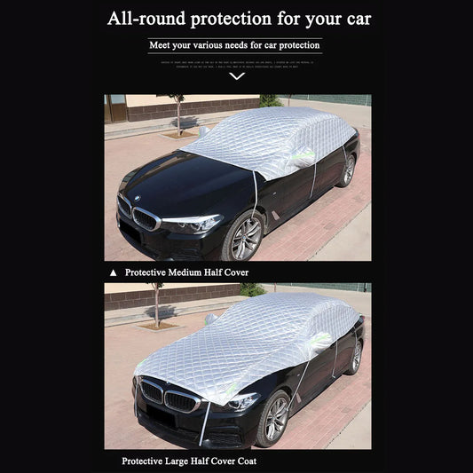 JMT-335306 Universal Waterproof Aluminium UV Protection Half Car Snow Cover - Hail Protector and Sunshade
