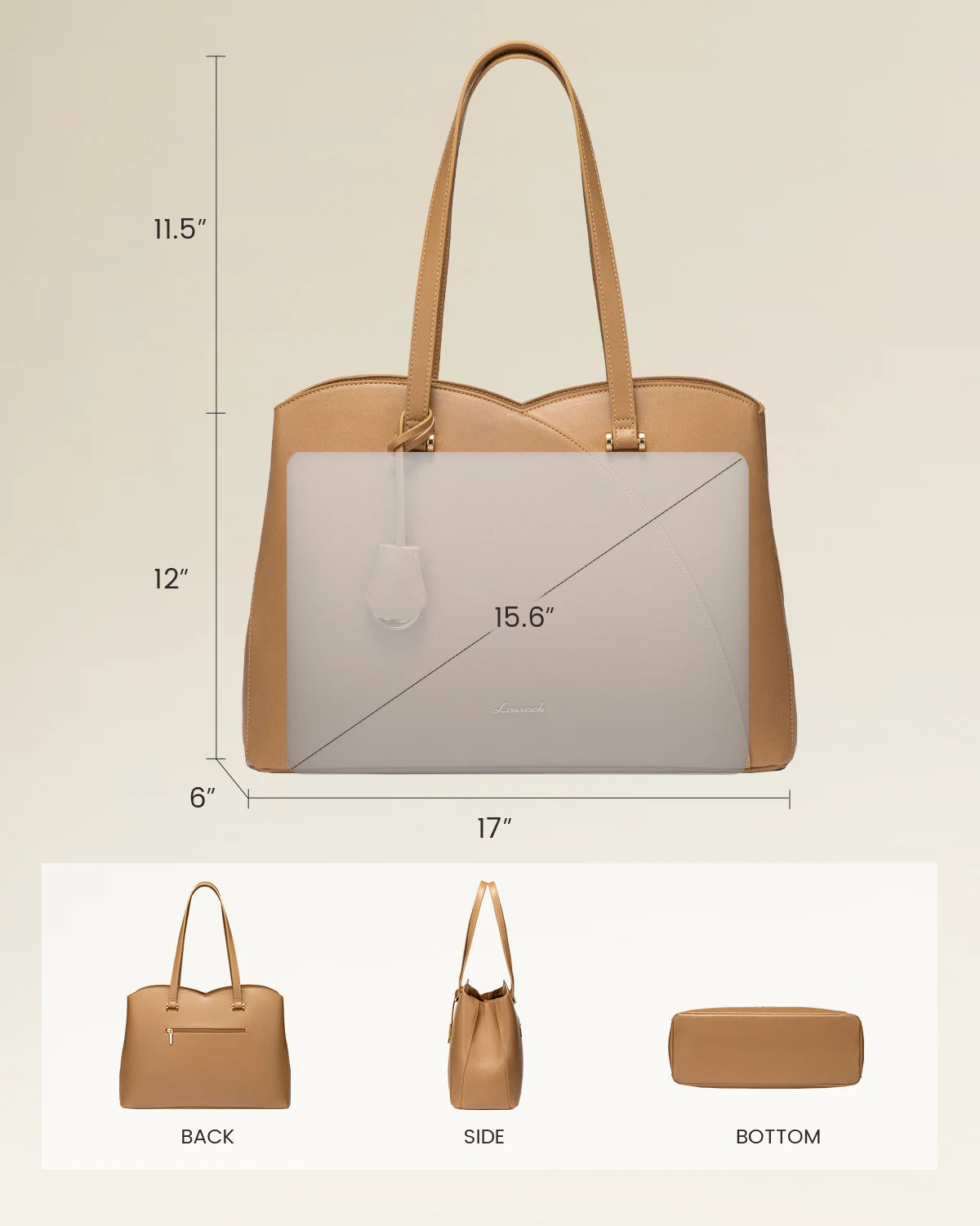 JMT-335498 Designer Office Tote Bag for Women - Large 15.6 Inch Laptop Travel Handbag, Ideal for Work and Business